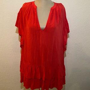 Zara Peplum Ruffle Viscose Top XS